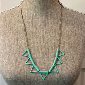 Geometric Triangle Necklace - Turquoise Statement Necklace